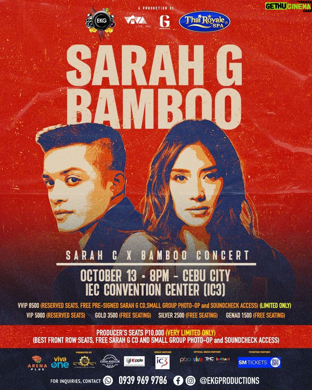 Sarah Geronimo Instagram - Hello Cebuanos! See you on Oct 13!