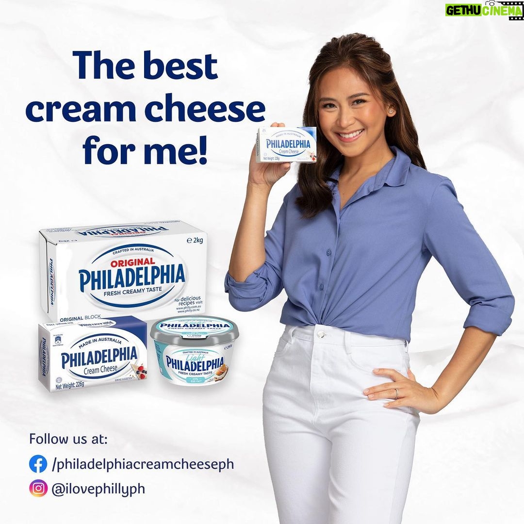 Sarah Geronimo Instagram - When it comes to cream cheese, nothing beats the quality of Philadelphia - the best cream cheese for me! It has a signature taste which is uniquely tangy with a smooth and creamy finish. Philadelphia is the perfect cream cheese for cheesecake and for making sandwiches! Philadelphia Cream Cheese is available in all leading supermarkets nationwide. #SarahGLovesPhilly