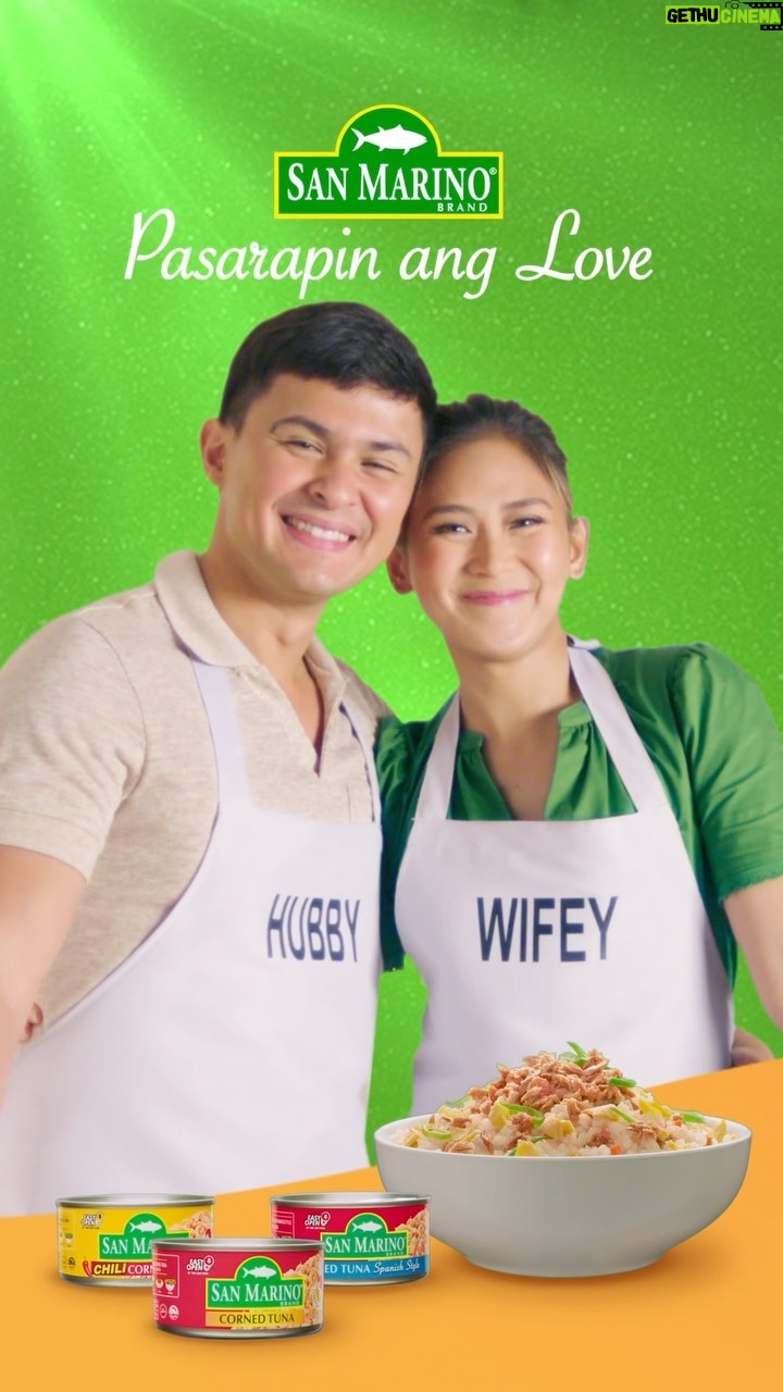 Sarah Geronimo Instagram - Grabe ang San Marino! Tinest talaga ang #LoveTeamwork namin ni Matteo! Buti na lang kinaya namin ang cooking with our hands tied together. At ang Tuna Fried Rice namin, level up ang lasa! ππ» Kung hindi ninyo pa napapanood, the full video is available in San Marinoβs Youtube channel. ππ