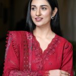 Sarah Khan Instagram - @maryamhussain_official brings the most beautiful winter pret, Lani, this season! Don’t get a chance to miss out on it and get this stunning outfit exclusively at their Flagship Store & Website www.maryamhussain.pk #Lani #MHWinterPret #Meer #Winter #MaryamHussain
