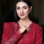 Sarah Khan Instagram - @maryamhussain_official brings the most beautiful winter pret, Lani, this season! Don’t get a chance to miss out on it and get this stunning outfit exclusively at their Flagship Store & Website www.maryamhussain.pk #Lani #MHWinterPret #Meer #Winter #MaryamHussain