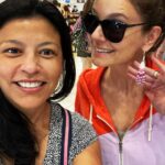 Sarah Wayne Callies Instagram - when you get to share the #barbiemovie with your ride or die feminist troublemaker who even made you earrings that 💘match💖the💞movie💓& there’s this exuberant celebratory relief
