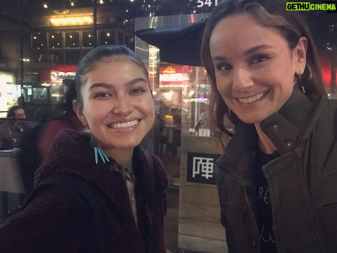 Sarah Wayne Callies Instagram - congrats @wapanatahk on your gorgeous work in #peterpanandwendy โค๏ธ canโt wait to see what you do next ๐ . (realized we both got bangs since we took this way back ๐)