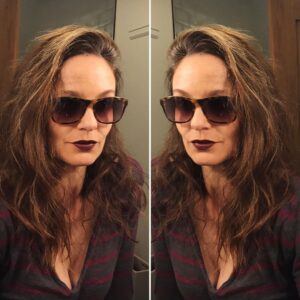 Sarah Wayne Callies Instagram - “gonna brush your hair today?”
“nope. you?”
“nope.  lipstick instead?”
“yup yup.”
.
#gemini