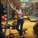 Sarah Wayne Callies Instagram - hotel gym moment wearing my husband’s shirt from 1991 😜