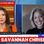 Savannah Chrisley Instagram - “My end goal goes long after my parents get out of prison ... I will continue this fight because there’s over 2 million people incarcerated today, and I just believe that as a society you’re judged on how you treat your prisoners.” Confirmed CPAC in DC Speaker Savannah Chrisley 🇺🇸 Hear more from her and other leaders in the conservative movement at CPAC in DC, February 21 - 24! Get Your Tickets Now at CPAC.org/DC