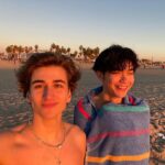 Sebastian Croft Instagram - i want to put 2022 in a bottle and keep it forever. thank you for all the love 💕 I can’t even begin to pick my favorite moments, but I just stumbled upon this pic of me and will on santa monica beach and it made me smile. i cannot wait for you to see what we’ve been working on in 2023 😏 See u on the other side x Santa Monica Beach