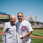 Sebastian Maniscalco Instagram - Go Cubs Go! Threw out the first pitch in the Chicago @Cubs game today against the Miami @marlins. 📷 @dirksenphoto & @johanyjutras Wrigley Field