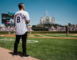 Sebastian Maniscalco Instagram - Go Cubs Go! Threw out the first pitch in the Chicago @Cubs game today against the Miami @marlins. 

📷 @dirksenphoto & @johanyjutras