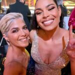 Selma Blair Instagram - Congratulations @charlidamelio. A genius of a dancer, elegant and kind, you deserve all the success in everything you engage in. I love you. What a time it has been. Lasting friends have been found, and I believe the adventures have only just begun. @itsshangela, you have enchanted us all. @gabby.windey, beyond adored, hysterical, and wonderful, you, with the legs to the North Pole. And @mrbradybaby, the one with limitless brilliance, each of you had proven to be the top shelf stuff! And the rest of us losers, I love you beyond. @sashafarber1 … I know where you live. Image Descriptions: Image 1: Charli D’Amelio, Selma and Arthur are standing onstage at DWTS. Charli is on the left in a yellow dress with her dark hair pulled back holding the mirror ball trophy. Selma is standing in the middle in a blue dress with side cutouts, has short blonde hair and is holding her phone up taking a selfie with Charli and Arthur. Arthur has brown hair and is standing on the right wearing all white looking up at camera. Image 2: Arthur is standing on left while Teresa Giuduce, who is wearing a short gold dress, leans down and kisses him on cheek. Image 3: Daniel Durant has brown hair and is standing on the left in a blue shirt next to Selma. They are on the ballroom floor. Image 4: Selma is sitting on the left while Wayne Brady stands on the right wearing a gold jacket. Image 5: Arthur is standing on the stairs outside wearing a mask while Gabby Windey is kneeling down next to him. She is wearing red and black. Image 6: Arthur is standing on stage hugging Shangela. Image 7: Cheryl Burke is on the left. She has light brown hair and is wearing a one shoulder sparkly dress. Selma is next to her on the right. Image 8: Selma is on the left holding a drink while looking up at Sasha. He is seated and has dark hair and a dark shirt. Image 9: Selma is on the left looking at the camera smiling. She is next to Jordin Sparks who has long dark hair pulled back and is wearing a gold dress. Image 10: Video of Selma and Arthur going outside while members of the DWTS crew applaud her.