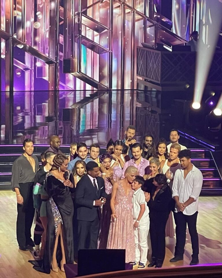 Selma Blair Instagram - My final waltz. Girlhood dreams realized. And making new friends in all of you is my honor. And I hold you all dear. Forever. From the first week to the last.♥️ @dancingwiththestars @disneyplus Image one: Selma has short blonde hair and is wearing a long pink dress while holding a cane in her left hand and being lifted and held in the air. Image two: Selma and Sasha are dancing on stage while Selma’s pink dress twirls. Image three: Jessie James Decker has long brown hair and is smiling while standing behind Selma to her left. Image four: Gabby Whitney has long brown hair and is smiling while standing next Selma to her left. Image five: Selma stands on the left with her arm around Joseph Baena whole is smiling and wearing a white tank top. Image six: Jordin Sparks is on the left wearing a white dress and smiling. Emma Slater, standing in the middle, has long blonde hair and is smiling. Selma is standing on the right smiling. Image seven: Carrie Ann Inaba stands on stage on the left with her hair up and parted in the middle while Selma is on the right. Image eight: Arthur is a standing on the left in a white shirt and has short brown hair. Ruby Rose also has short brown hair and is standing in the middle with her arms around Arthur and Selma. Image nine: Selma has slicked back short blonde hair and is standing on the left in a pink dress. Shangela is on the right wearing a purple dress with her short dark hair styled with waves. Image ten: Photo of the cast on stage taken from balcony. Selma stands in the middle wearing a long pink dress.