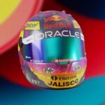 Sergio Pérez Instagram - Buenos Días to Checo’s Mexico helmet, designed by a fan 🤩 #F1 #RedBullRacing #MexicoGP