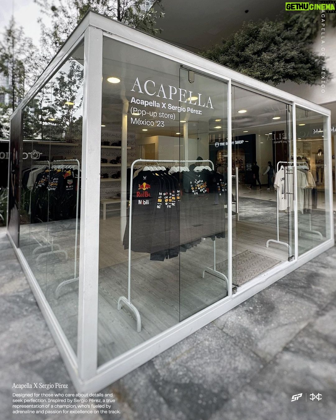 Sergio Pérez Instagram - Te invito a conocer mis tiendas Pop-Up con @acapellaco *Mexico* 📍Acapella - Av. Oaxaca 112, Roma Nte 📍Acapella - Centro Comercial Santa Fe *Monterrey* 📍Acapella - Punto Valle *Guadalajara* 📍Acapella - Andares #Checoperez