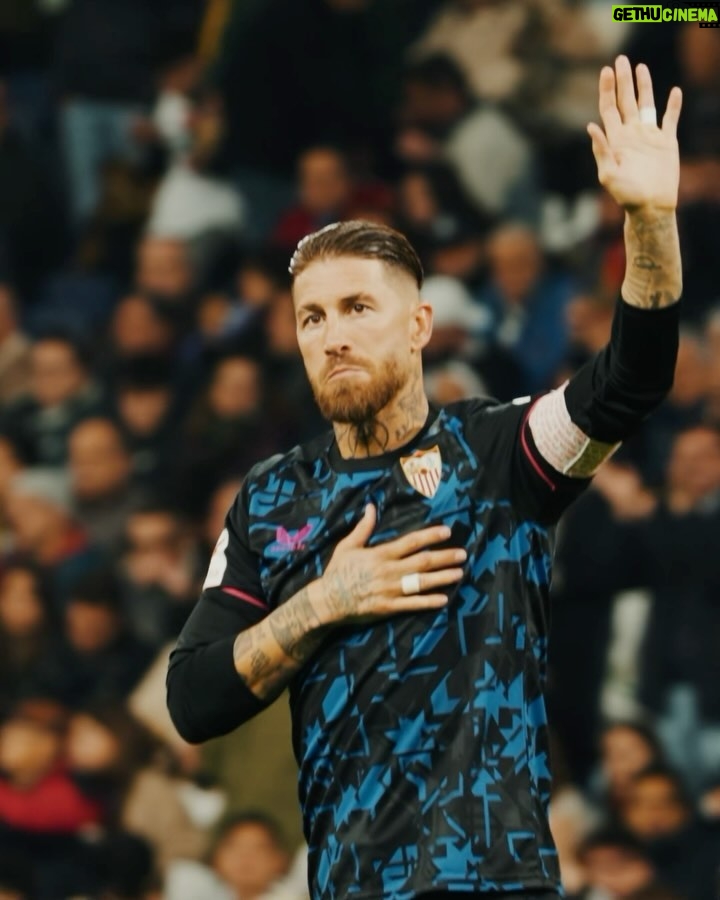 Sergio Ramos Instagram - Feliz de haberme convertido en el defensa con más partidos en la historia de Primera en el Santiago Bernabéu con el @sevillafc. Happy to have become the defender with the most appearances in the history of the Spanish First Division and to do it at the Santiago Bernabéu with #SevillaFC.