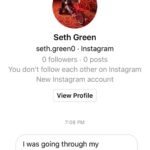 Seth Green Instagram - Hello friends. Looks like there’s some fakers looking to take advantage of you in my name. Please don’t ever accept any message solicitation from anyone pretending to be me. I absolutely never read DMs and would not approach in any of these ways.