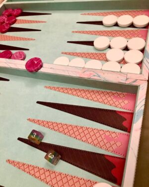 Seth Green Instagram - Quarantine activity: backgammon 

My awe and frustration with how often @claregrant rolls doubles.

Thanks for the gorgeous kit @backgammonbaby