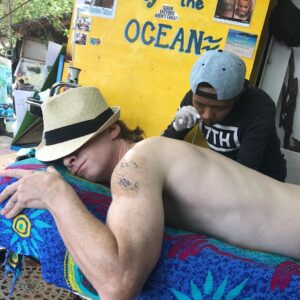 Seth Green Instagram - At the end of shooting @changelandmovie I was inspired to get a local style bamboo tattoo, but was so tired from the shoot, I fell asleep during the hour it took. People have told me that style is more painful but this artist was so gentle I couldn’t stay awake through it. Glad to have something permanent to always remember this amazing experience.