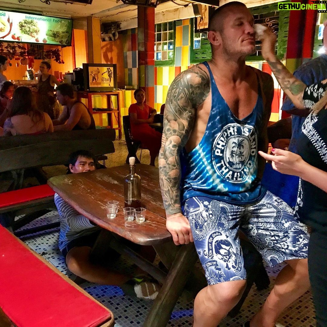 Seth Green Instagram - One of my favorite BTS shots- note the crew guy hiding under the table, keeping it from flipping over under @randyorton ‘s mass. You can watch @changelandmovie this Friday June 7, in theaters, OnDemand, iTunes and VOD.