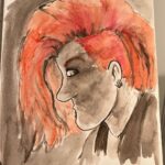 Seth Green Instagram – Found a couple self-portraits I did between ages 17-19. 
All different mediums: watercolor w/pen, pen & black ink, & pen w/colored pencils. 
I used to draw every day, but got busy with other forms of artistic expressions. 
Fun to review these now ancient but formative works. 

Stay inspired, keep creating 💚