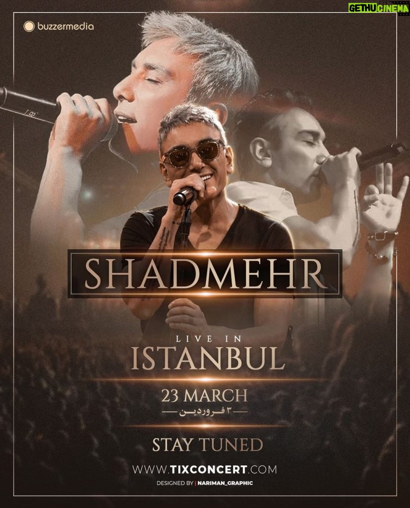 Shadmehr Aghili Instagram - . خوشحالم که عید نوروز رو قراره با شما عزیزان باشم و با هم جشن بگیریم ، به امید دیدار شما در سوم فروردین ماه در شهر زیبای استانبول . #كنسرت #استانبول #شادمهرعقیلی @shadmehrofficialfanpage