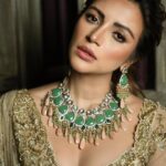 Shama Sikander Instagram - In the mirror of your grace, I find myself, a mere reflection, Lost in the allure of your being, A servant to the beauty you possess, beyond expression. . Outfit - @niveditasaboocouture . . #stylish #traditional #shamasikander