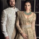 Shama Sikander Instagram - Every thread whispers the purity of our love story. . Photographer- @arindamsikdar Outfit - @niveditasaboocouture Make up & Hair - @preetydhillon_mua Jewellery- @azotiique . . #purelove #couplegoals #shamasikander Mumbai, Maharashtra