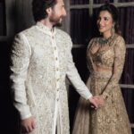 Shama Sikander Instagram - Every thread whispers the purity of our love story. . Photographer- @arindamsikdar Outfit - @niveditasaboocouture Make up & Hair - @preetydhillon_mua Jewellery- @azotiique . . #purelove #couplegoals #shamasikander Mumbai, Maharashtra