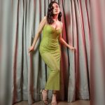 Shehnaaz Kaur Gill Instagram - 💚💚 👗 @itrhofficial @dipublicrelations 💄 @passirajan 👩‍🦰 @cheemabaljit2 📷 @flashlab.creative