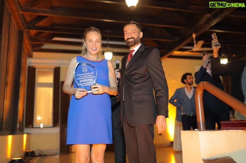 Sherine Reda Instagram - I’m so thrilled and happy to be honored from Serbian Embassy and my second country Serbia 🇷🇸 in recognition for my participation in Film, TV, and protecting the animal rights in Egypt🙏🏼🎞🐶 Thanks to everyone who attended last night and made this evening so special.