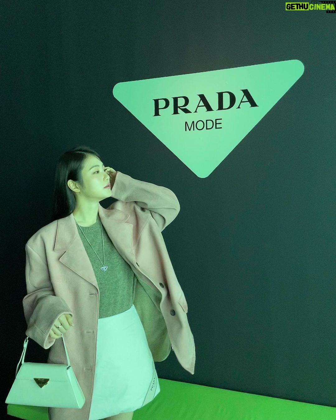 Shin Ye-eun Instagram - Pradamode💚🩷🤍 #Pradamode #Prada #AD