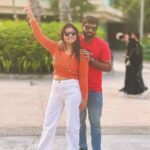 Shiva Jyothi Instagram - #dubai🇦🇪 #motiongatedubai #day1 . . . . #newpost #instagram #instagood #dubai #travelphotography #traveldairies #explore #husbendandwife #family #shivajyothi #jyothakka Motiongate - Dubai Parks & Resorts
