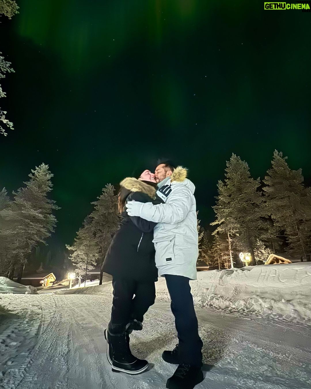 Shivaleeka Oberoi Instagram - The lights came out as we turned ONE! ❤️♾️ Lapland, Arctic Circle