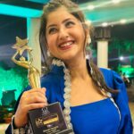 Shivani Sangita Instagram - This one’s for all those who loved Nidra in Malyagiri:- Best Actress ✨Thank you to all of you and my entire team of #malyagiri 😇❤️ And a special shoutout to @rameshbarikofficial for arranging this grand Award Show in Dubai for the very first time 😍 Wearing @chicvogueofficial 💙 Dubai, United Arab Emirates