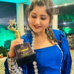 Shivani Sangita Instagram – This one’s for all those who loved Nidra in Malyagiri:- Best Actress ✨Thank you to all of you and my entire team of  #malyagiri 😇❤️
And a special shoutout to @rameshbarikofficial for arranging this grand Award Show in Dubai for the very first time 😍 
Wearing @chicvogueofficial 💙 Dubai, United Arab Emirates