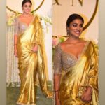 Shriya Saran Instagram – Thank you Amir khan for making us part of your celebration . Congratulations @khan.ira and Nupur 
You both radiate love and happiness. 

Wearing @vrk_heritage 
Blouse by @sithara_kudige 

Make up @sakpalnilesh267 
Hair @priyanka_sherkar1 

Andrei is wearing @raghavendra.rathore from our wedding. 

Thank you @snehzala for pictures