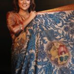 Shriya Saran Instagram - I absolutely love this saree. It’s hand painted by kalamkari artist . It takes hours to make one saree. Colours are made using ancient technique. @house_of_vkola Shot by @nikhilshenoyphoto Thank you so much for doing this. Make up @makeupbymahendra7 Hair @priyanka_sherkar1 Blouse @sithara_kudige The process of creating a piece of kalamkari art is elaborate and time consuming which takes several days to weeks to shape in to final output The fabric is soaked washed and rinsed in running water or a large tub Then treated with myrobalan and buffalo milk solution It's dried in sun and later sketched using coal made from tamarind twigs The out line created using "kalam- a bamboo stick sharpened and wrapped with a peice of fabric" in a natural black dye The natural dyes are later applied one after the another The fabric is boiled rinsed and sun dried finally to get ready