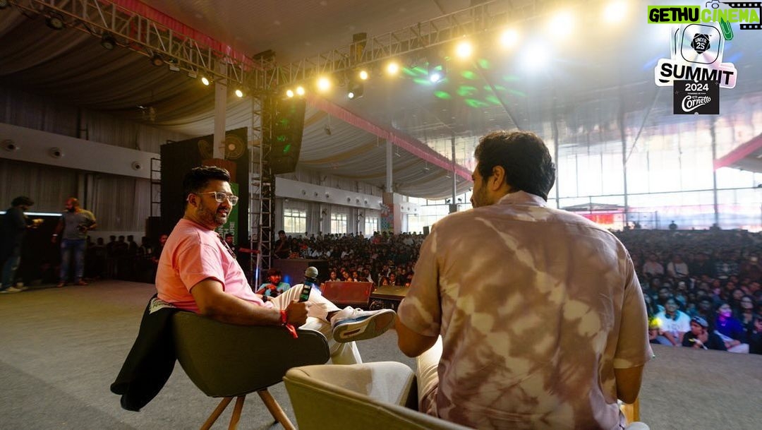 Shruti Haasan Instagram - Both @shrutzhaasan and @adivisesh threw some main character energy today just like Shruti says, โitโs just your story and you are the main character!โ ๐ธ #IAmUnder25 #Under25Summit #Under25Official #BuildingYouthCulture #Summit24 #OnlyForStudents #Cornetto Jayamahal Palace,Bangalore
