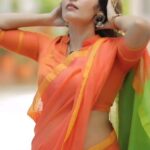 Shrutika Instagram - Tangerine Twist 🍊 Saree : @thariibyshrutika #sareelove #thariibyshrutika