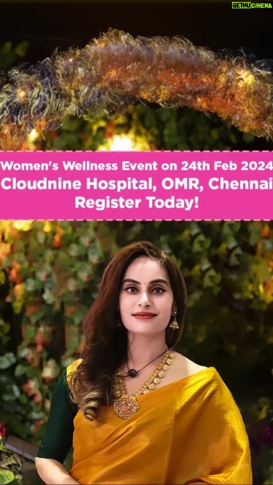 Shrutika Instagram - 🌟 Join me for a day of transformation! 🌟 Feeling overwhelmed by the hustle? Let's press pause and prioritize our wellness together! I'm thrilled to team up with Cloudnine Hospital, OMR, Chennai for the Women's wellness event - 'Harmony in Health - Balancing Body & Ming' this Saturday, February 24th at 11.00 AM. Get ready for insights from trusted healthcare experts, fun games, gifts, and a supportive community. Don't miss out! Tag your wellness buddy and secure your spot now by registering for the event, Please check my story for the registration link. See you there! 💖 #harmonyinhealth #wellnessjourney #cloudnineomr #transformyourlife
