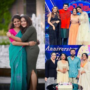 Shweta Menon Instagram - കിടിലത്തെ സ്നേഹിച്ച ഓരോ പ്രേക്ഷകർക്കും നന്ദി ..ഒരുപാട് നല്ല ഓർമ്മകൾ സമ്മാനിച്ച ഒരു വേദി ആയിരുന്നു എന്റെ കിടിലം .. എന്റെ ചന്ദ്രേച്ചി , എന്നും എപ്പോഴും ഒരു ചിരിച്ച മുഖത്തോടെ അല്ലാതെ എന്റെ ചന്ദ്രെച്ചിനെ ഞാൻ കണ്ടിട്ടില്ല , എല്ലാ കുറുമ്പിനും സമാധാനത്തോടെ എന്റെ കൂടെ നിന്നതിനു ചക്കരയുമ്മ .. 2 സീസൺ ഒരു ഷോ ചെയ്തു തീർത്തതിന്റെ അഭിമാനവും സന്തോഷവും എന്നും എന്റെ ഉള്ളിൽ ഉണ്ടാകും .. എന്റെ റിമിച്ചേച്ചി , നവ്യച്ചേച്ചി ,മുകേഷേട്ടൻ തൊട്ട് എന്റെ ശ്വേതച്ചേച്ചി , പൂര്ണിമച്ചേച്ചി , രമേഷേട്ടാ , നിങ്ങളോടുള്ള സ്നേഹവും ബഹുമാനവും എന്നും ഉണ്ടാകും , ഒരു തുടക്കക്കാരിയെന്നുപോലും തോന്നിപ്പിക്കാതെ കൂടെ നിർത്തിയതിന്‌ ഒരായിരം ഉമ്മകൾ .. ഇ അവസരം ഒരുക്കി തന്ന മഴവിൽ ടീം , സതീശേട്ടാ പൗര്ണമിച്ചേച്ചി ഫോർമാലിറ്റി ആണെന്നറിയാം പക്ഷെ നിങ്ങൾ ഇല്ലായിരുന്നുവെങ്കിൽ കിടിലം എനിക്ക് ലഭിക്കുമായിരുന്നില്ല .. ഒപ്പം ശ്രീനിച്ചേട്ടാ , ജിബി , സുധീഷ് , ഡോംസ് , ബിജുചേട്ട , പ്രൊഡക്ഷൻ ചേച്ചിമാർ എല്ലാവരോടും ഒരുപാട് സ്നേഹം .. ബാലുവേട്ട , അച്ചൂട്ടാ എന്റെ 2  അമ്മമാരും നിങ്ങളുടെ സപ്പോർട്ട് ഇല്ലായിരുന്നെങ്കിൽ ഇതൊന്നും സാധ്യമാകുമായിരുന്നില്ല .. നന്ദി 🫂🫂❤️😘 
That’s the end of an amazing show .. Thank you Universe for making it happen ❤️