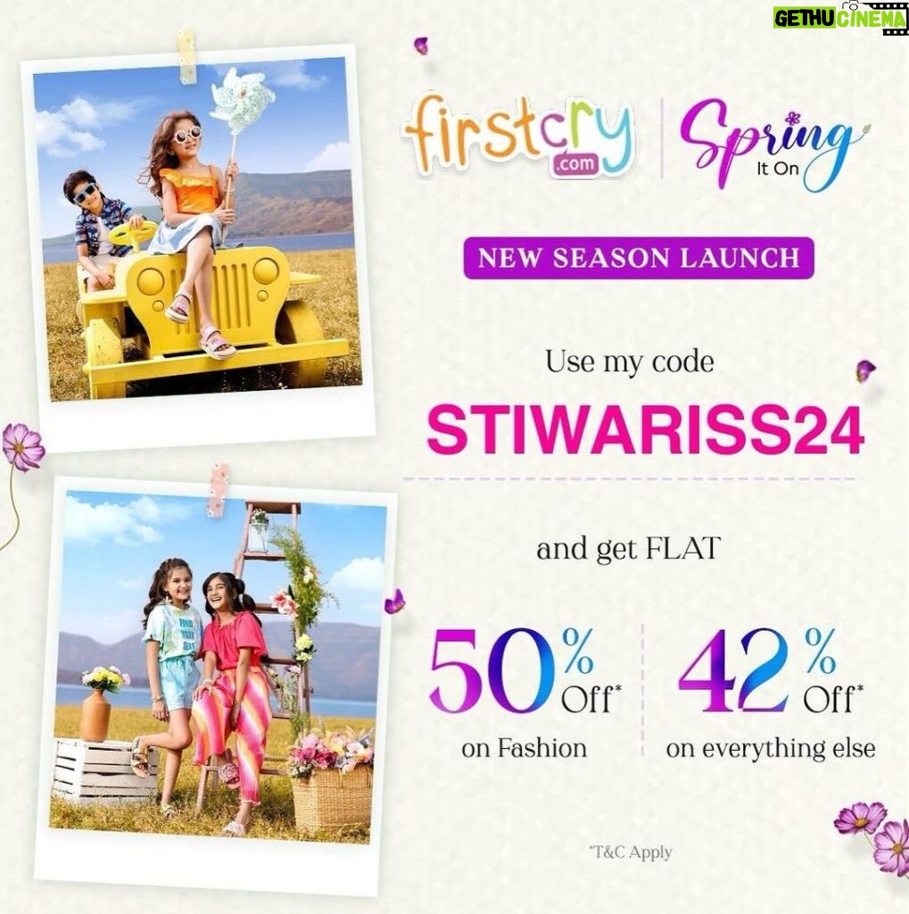 Shweta Tiwari Instagram - Hello Everyone!! Here we go with Firstcry’s Spring Summer Season. What I like the best about this collection is the pattern, colors are so bright & super comfy for our child with unbeatable quality, endless variety of colors, and prices that'll make your wallet smile. It is 100% cotton so it's the best for summer wear. Stylist to head out & easygoing with the child's sensitive skin. Have you guys ever tried Firstcry's Spring-Summer collection? Do share your experience with me. You all can head to Firstcry.com and use my code “ STIWARISS24 “ that will give you 50% off on fashion and 42% on everything else. You can share your thoughts about Firstcry and the Spring Summer Collection and post pictures in Firstcry summery outfits and tag @Firstcryindia @shweta.tiwari @Firstcryindia #firstcryspringsummer24 #springiton2024 #firstcryfashion #FussNowAtFirstcry #firstcryIndia #firstcry #shopatFirstcry #ad