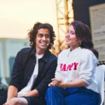 Shweta Tripathi Instagram - Shwets and I Popped our 'Kissing on Stage' cherry 🤪 Swipe right to see how - She came.. I saw.. I smiled.. We laughed.. We kissed.. Thank you @spokenfest for such a memorable evening! @sheenakhalid @tessjoseph19 @shantanuanandpoetry Couldn't have done it without you guys 🫵❤️ And to everyone who came and saw us perform.. You'll were the best audience we could have asked for. #GoCheetaGetBattata