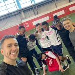 Simon Minter Instagram – Spent the day teaching football to these guys.