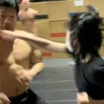 Simu Liu Instagram - Shoutout to @mengerzhang for having the boniest elbows on earth 😫 Get your ticket for @ShangChi now and make history with us!! 🎥 @yung_and_the_dangerous