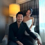 Simu Liu Instagram - simply the best day with the best date 🤍 groomed by @mirachai styled by @chloekeiko suit by @fendi shoes by @louboutinworld brooch by @debeersofficial watch by @jacobandco The Oscars