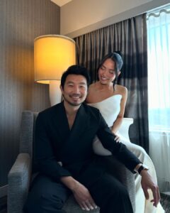 Simu Liu Instagram - simply the best day with the best date 🤍 groomed by @mirachai styled by @chloekeiko suit by @fendi shoes by @louboutinworld brooch by @debeersofficial watch by @jacobandco The Oscars