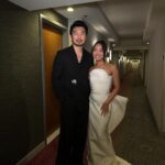 Simu Liu Instagram - simply the best day with the best date 🤍 groomed by @mirachai styled by @chloekeiko suit by @fendi shoes by @louboutinworld brooch by @debeersofficial watch by @jacobandco The Oscars