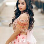 Sivaangi Krishnakumar Instagram – Happy February everyone!!🌸
Outfit @mabia_mb 
Styled @paviiiee_08 
Makeup by yours truly😌
PC @jmk11_photography
