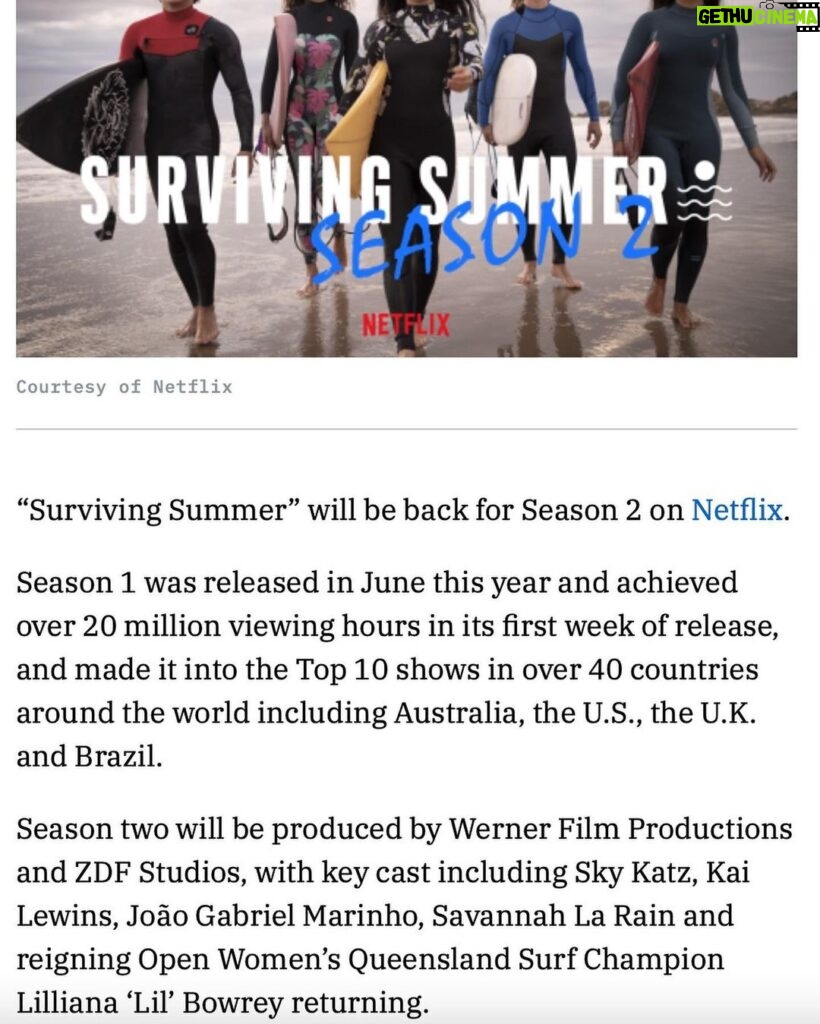 Sky Katz Instagram - summer is coming back !! season two baby. thank you guys so much for streaming and loving tf out of the show 🖤 beyond grateful.