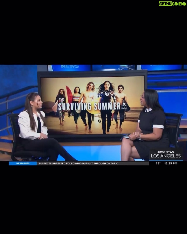 Sky Katz Instagram - thank you @cbsnews for having me 🖤 Surviving Summer see you soon 🙈